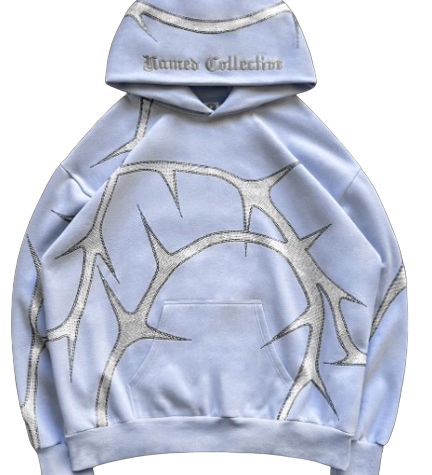 THORN RHINESTONE HOODIE ICED BLUE